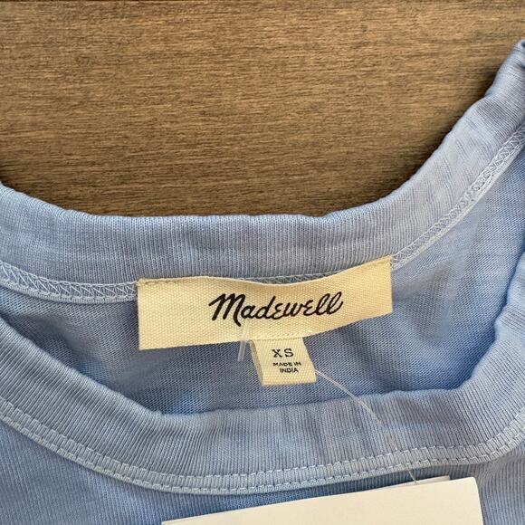 Madewell Women's Cotton Perfect Crewneck Tee in Light Pool size XS NWT - Picture 6 of 8